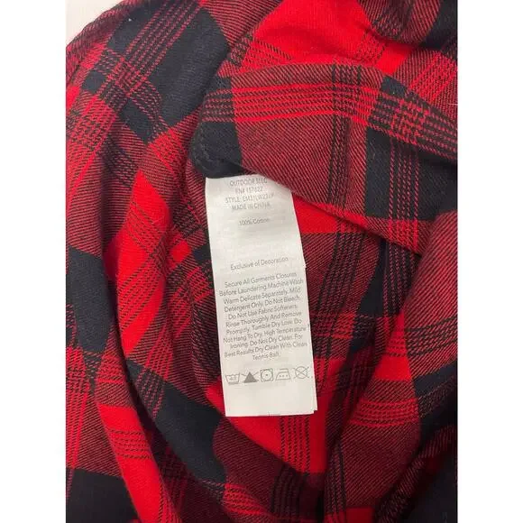 Eddie Bauer Red Black Plaid Flannel Button Up Shirt Men’s 2XL - Picture 5 of 8